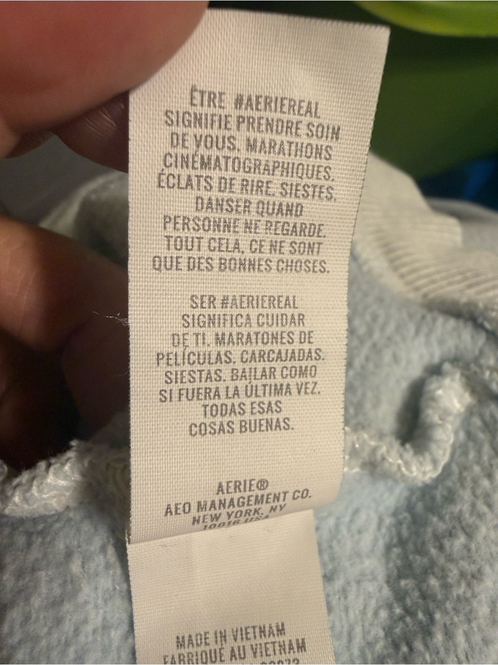 aerie Light Blue Zip-Up Funnel Neck Sweatshirt - Picture 9 of 9